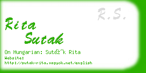 rita sutak business card